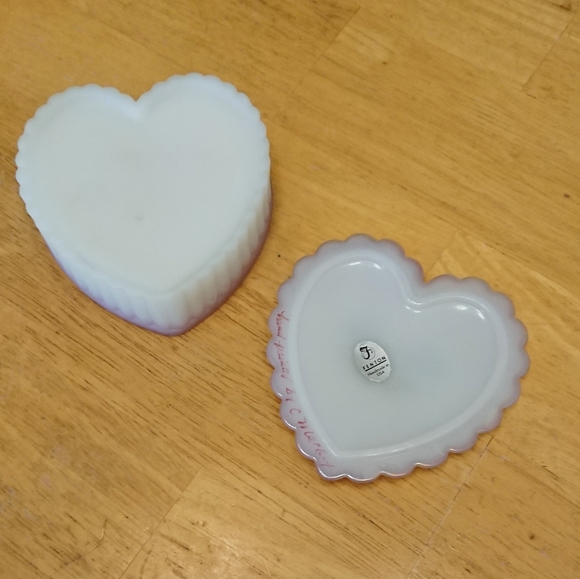 Fenton Hand Painted Heart Trinket Art Glass - Picture 8 of 13